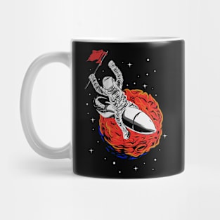 The flying Astronaut on a Rocket Mug